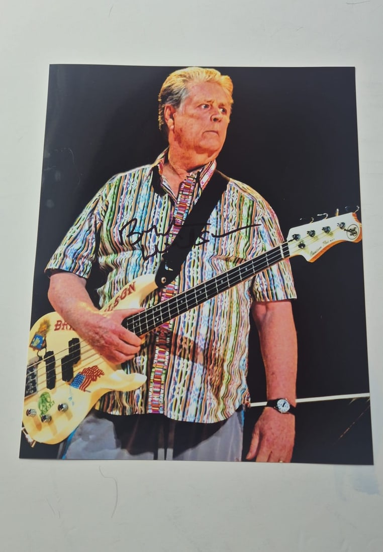 Brian Wilson The Beach Boys Signed Photograph: This lot is a photograph, autographed by Brian Wilson of The Beach Boys. If you wish to upgrade to a third party authentication with holographic QR code and item scoring, an additional charge of 30 UK