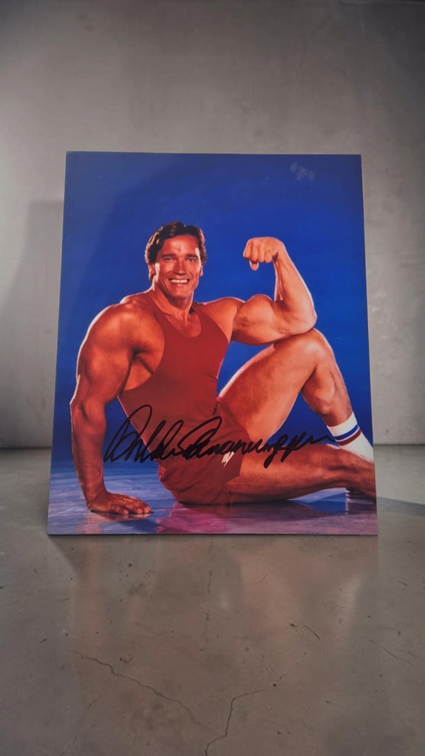 Arnold Schwarzenegger Signed Photograph: This lot is a photograph, autographed by Arnold Schwarzenegger. If you wish to upgrade to a third party authentication with holographic QR code and item scoring, an additional charge of 30 UK pound wo
