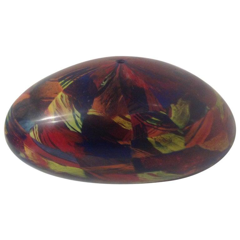Michele Burato Studio Glass patchwork Vase: Michele Burato Studio Glass Vase signed by the artist. Signed as shown.Height is 7.75 inches by 14 inches wide by 6.5 inches deep.