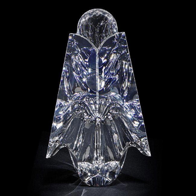 Christopher Ries Enigma crystal sculpture: Artist signed C.O.A. with Gallery Price of $33,500. Dimensions: Height is 22.5 inches by 11 3/8 inches wide and 4 inches deep.