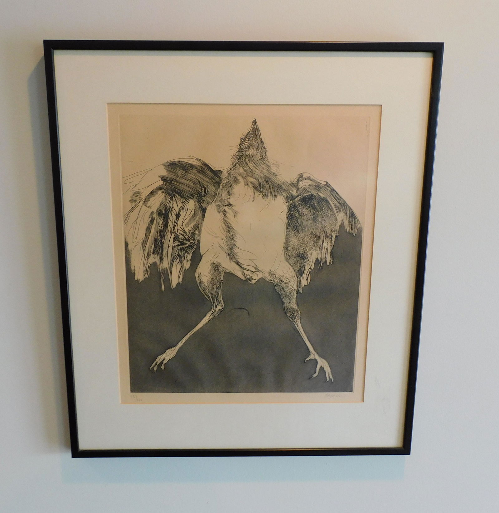 Leonard Baskin (1922-2000) Pencil signed Etching: Leonard Baskin (1922-2000) Pencil signed Etching number 172 of 200. Framed size is 26 by 22.5 by 1 inch.