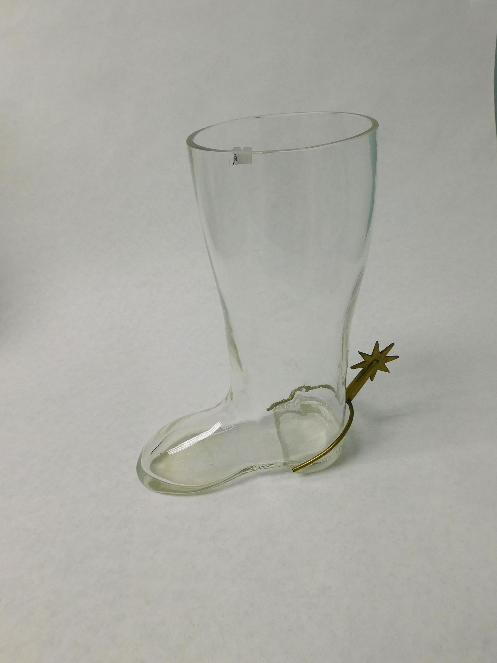 Carl Aubock Glass boot with spur: Great Carl Aubock Glass boot with spur