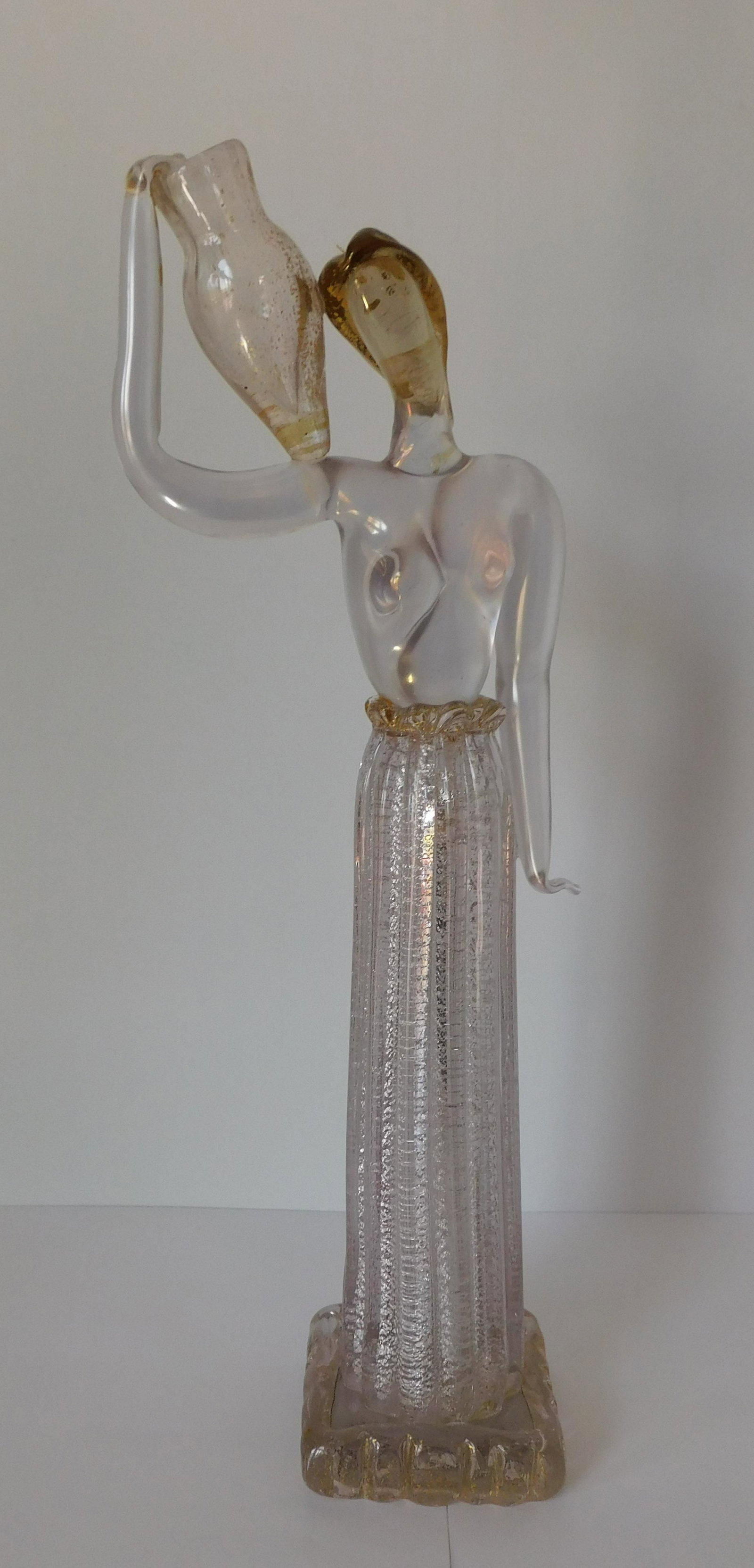 Ercole Barovier early Murano Figure with Urn on: Ercole Barovier early Murano Figure with Urn on shoulder