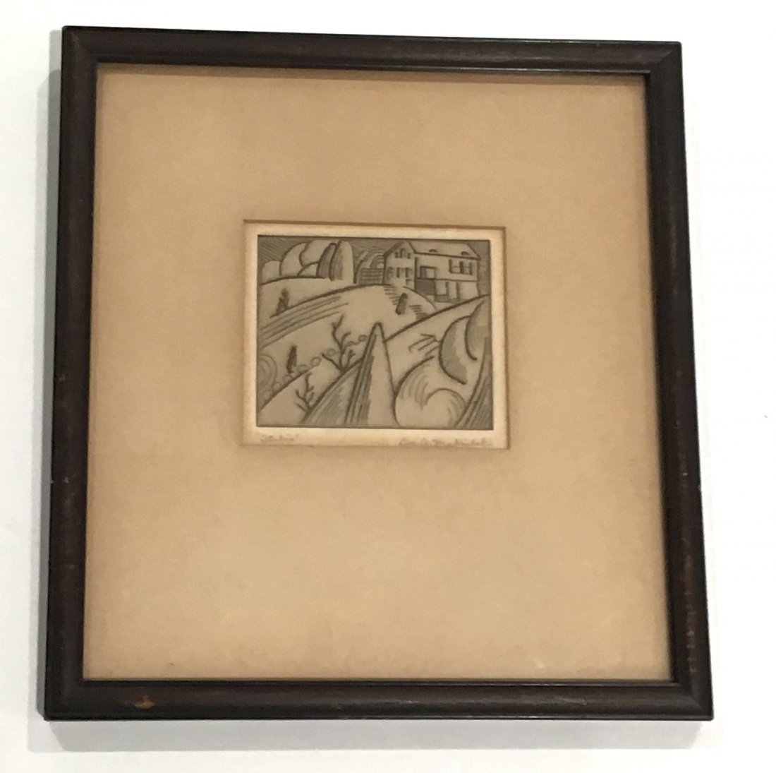 Leon A Makielski Studio art work Signed: Signed work by Leon A. Makielski titled ‘Studio’ Artwork pencil signed by the artist. Framed size is 8.75 by 8.25 inches. condition as pictured.
