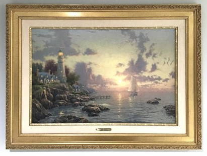 Thomas Kinkade Framed Lithograph on Canvas Artist Proof: Thomas Kinkade Framed Lithograph on Canvas Artist Proof