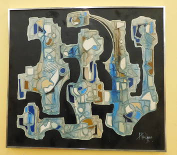 Abstract oil on Canvas Signed Hartman and dated 75: Abstract oil on Canvas Signed Hartman and dated 76