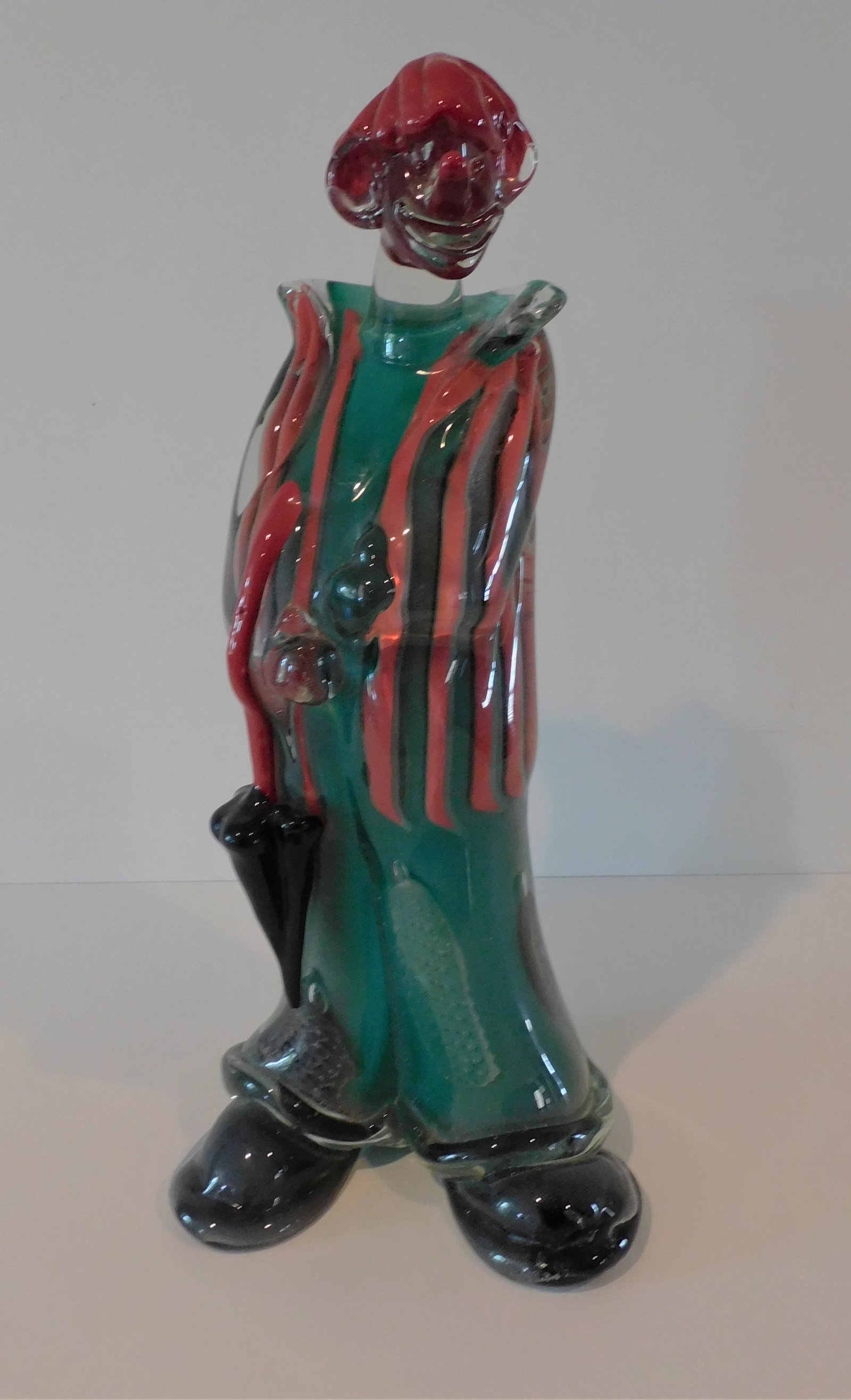 Large Alfredo Barbini Murano Clown Sculpture with: Large Alfredo Barbini Murano Clown Sculpture with amazing detail