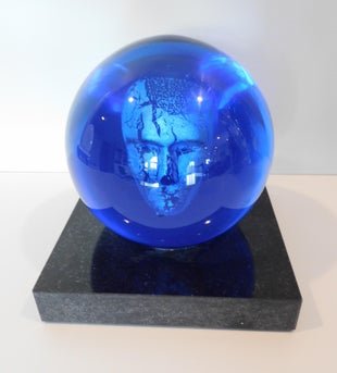 Kosta Boda Bertil Valien Encased Person sculpture on: Kosta Boda Bertil Valien Encased Person sculpture on granite