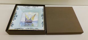 Patek Philippe Signed Dish of a ship in original box: Patek Philippe Signed Dish of a ship in original box