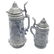 Stoneware Pair covered mugs with cobalt decoration