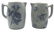 Pair Stoneware Pitcher forms with cobalt blue