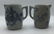 Pair Stoneware Pitcher forms with cobalt blue - 2