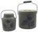 Pair Stoneware handled jars