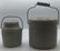 Pair Stoneware handled jars - 2