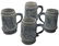 4 stoneware mugs with cobalt blue decoration
