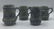 4 stoneware pieces with cobalt blue decoration 3 mugs 1 - 2