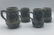 4 stoneware pieces with cobalt blue decoration 3 mugs 1 - 3