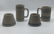 4 stoneware pieces with cobalt blue decoration 2 match - 2