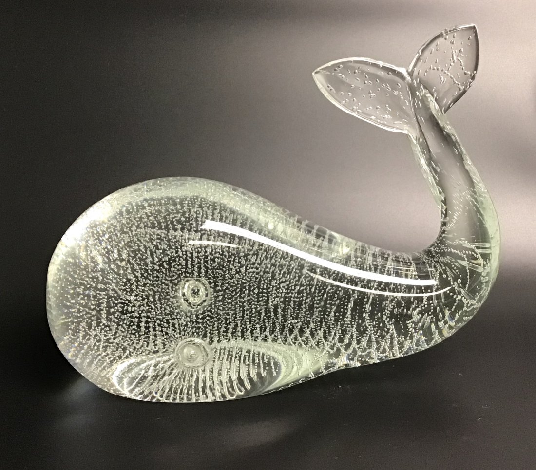 Licio Zanetti Murano Controlled Bubble Whale sculpture: Licio Zanetti Murano Controlled Bubble Whale sculpture