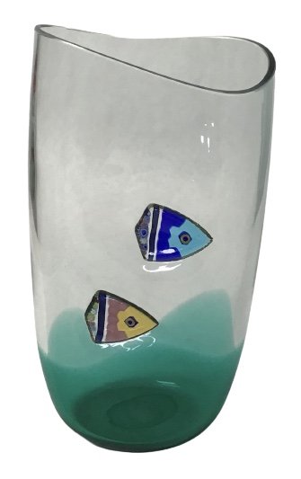 Alfredo Barbini Murano Signed Aquarium Fish Sculptural: Alfredo Barbini Murano Signed Aquarium Fish Sculptural vase