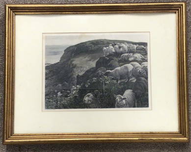 Hand Colored Engraving C Cousen Holmes Hunt Pinxt Sheep: Hand Colored Engraving C Cousen Holmes Hunt Pinxt Sheep