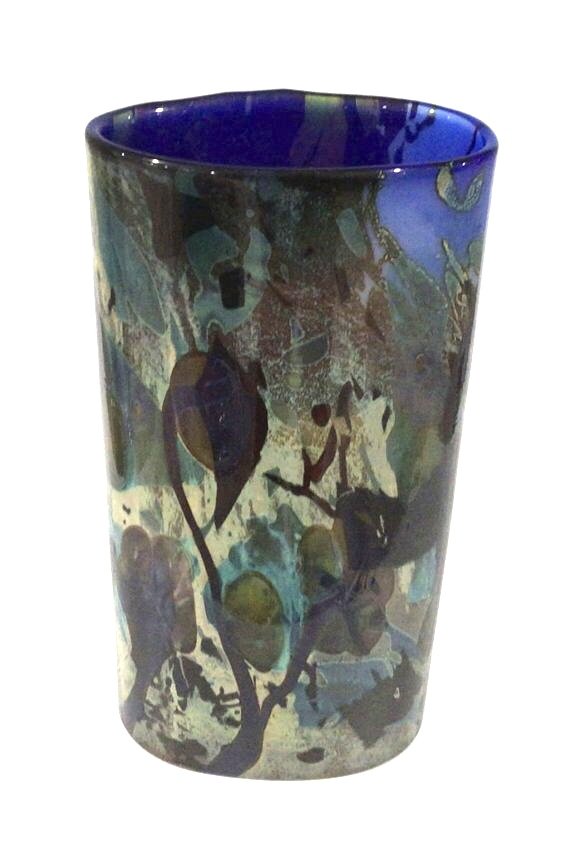 Cenedese Murano Rare Magma Vase Retains original label.: Cenedese Murano Rare Magma Vase. Retains original label. Reference Bonhams Rare Magma Vase1976 for Vetreria Gino Cenedese, milky opalescent glass applied with silver oxides, paper label 'CENEDESE GLAS