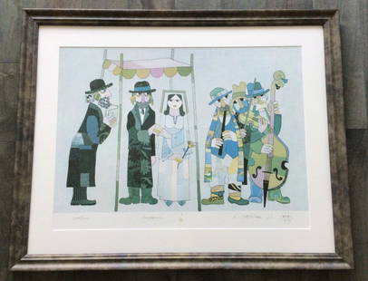 Wedding Litho Artist signed and dated 1973: Wedding Litho Artist signed and dated 1974