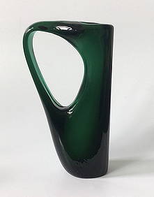 Giogio Ferro AVeM Anse Volante Murano vase in emerald (1 of 1)