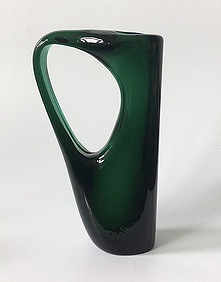 Giogio Ferro AVeM Anse Volante Murano vase in emerald First Image