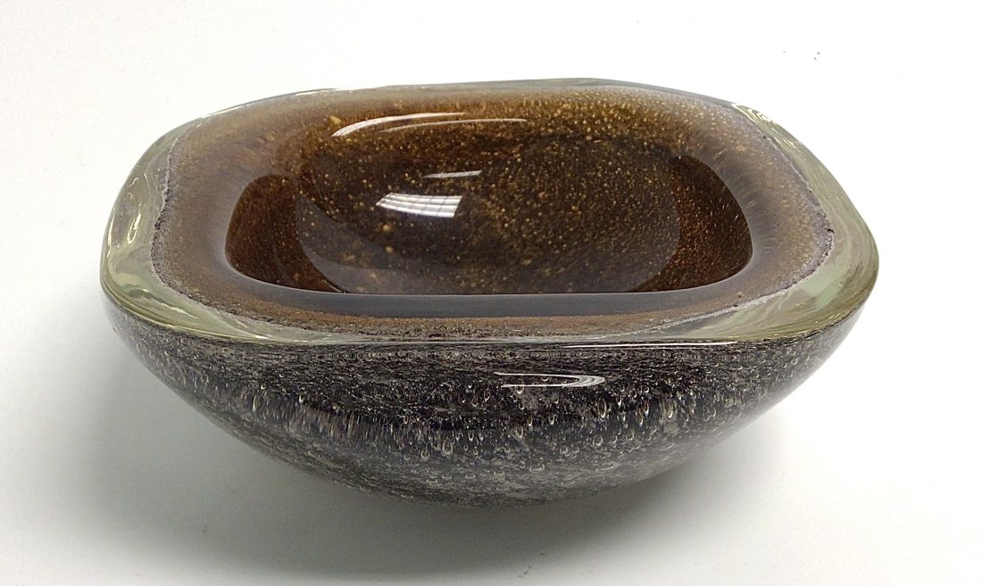 Ercole Barovier for Barovier and Toso Murano Efeso Bowl: Ercole Barovier for Barovier and Toso Murano Efeso Bowl in brown