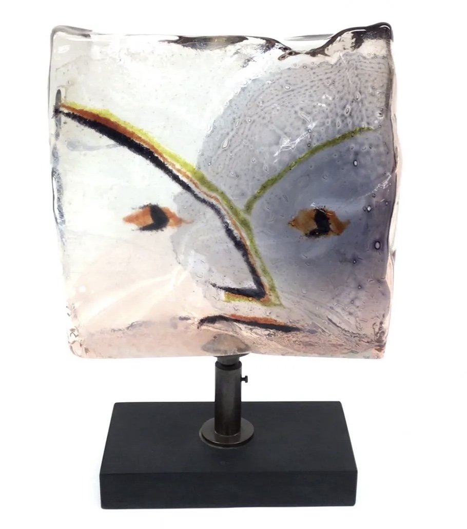 Pino Signoretto Murano Block Sculpture with face (1 of 1)
