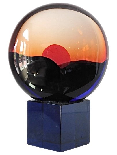Roberto Commozzo Artist Signed Murano Sunset sculpture (1 of 1)