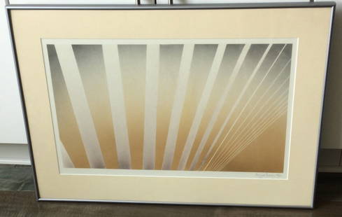 Artist Signed and dated original artwork: Vibrant Geometric Signed in pencil and dated Original Art.