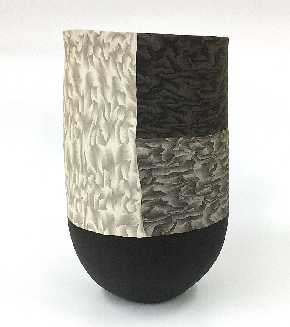 Thomas Hoadley AMAZING Abstract pottery vase Patchwork (1 of 3)