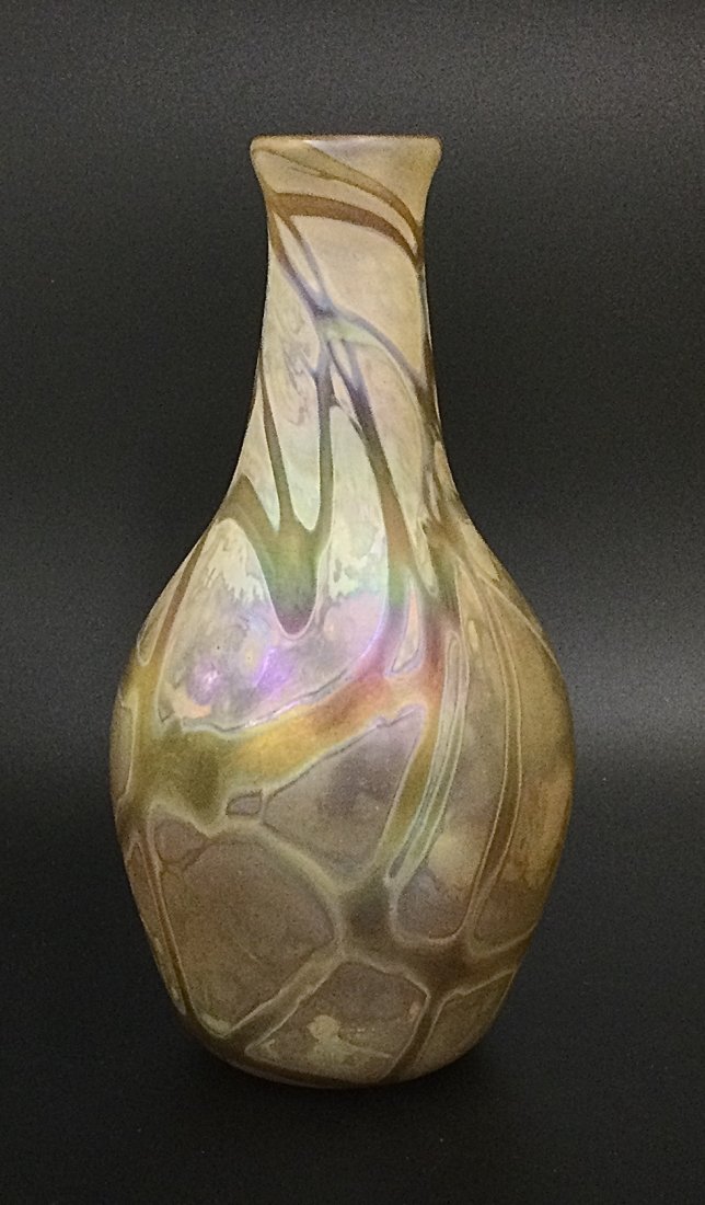 Christopher Ries Loetz style irredscent Vase circa 1975: Christopher Ries Loetz style irredscent Vase circa 1975