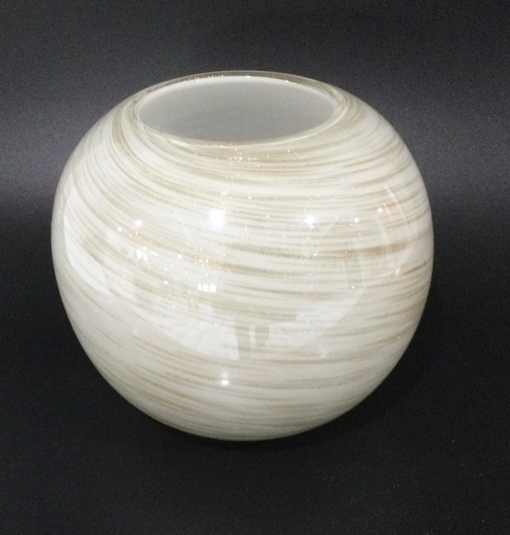 Fratelli Toso Murano Ball formed vase with irredescent (1 of 1)