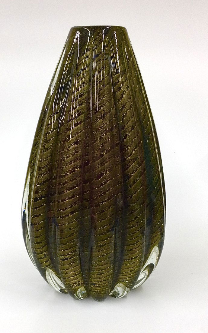 Barovier and Toso Murano Vase Cordonato D Oro RARE (1 of 1)