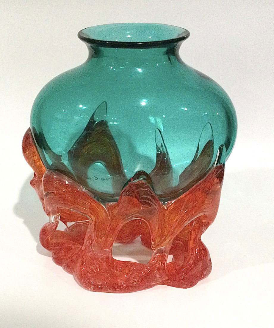 Pino Signoretto Murano Signed Flame Vase Studio (1 of 1)