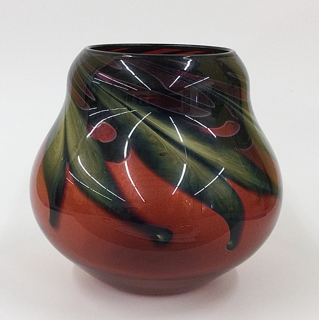 Charles Lotton Signed Studio Art Glass Vase 1990 (1 of 2)