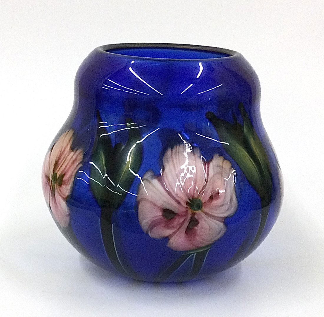 Charles Lotton Signed Studio Art Glass Vase 2002 (1 of 2)