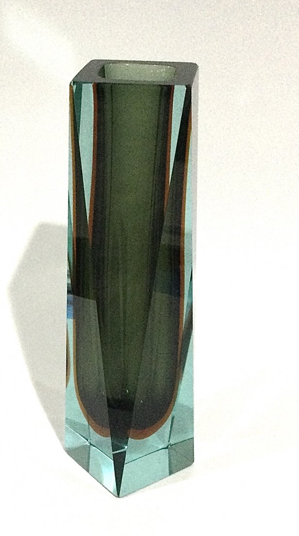 Murano Large Sommerso Faceted Vases attr Flavio Poli (1 of 1)