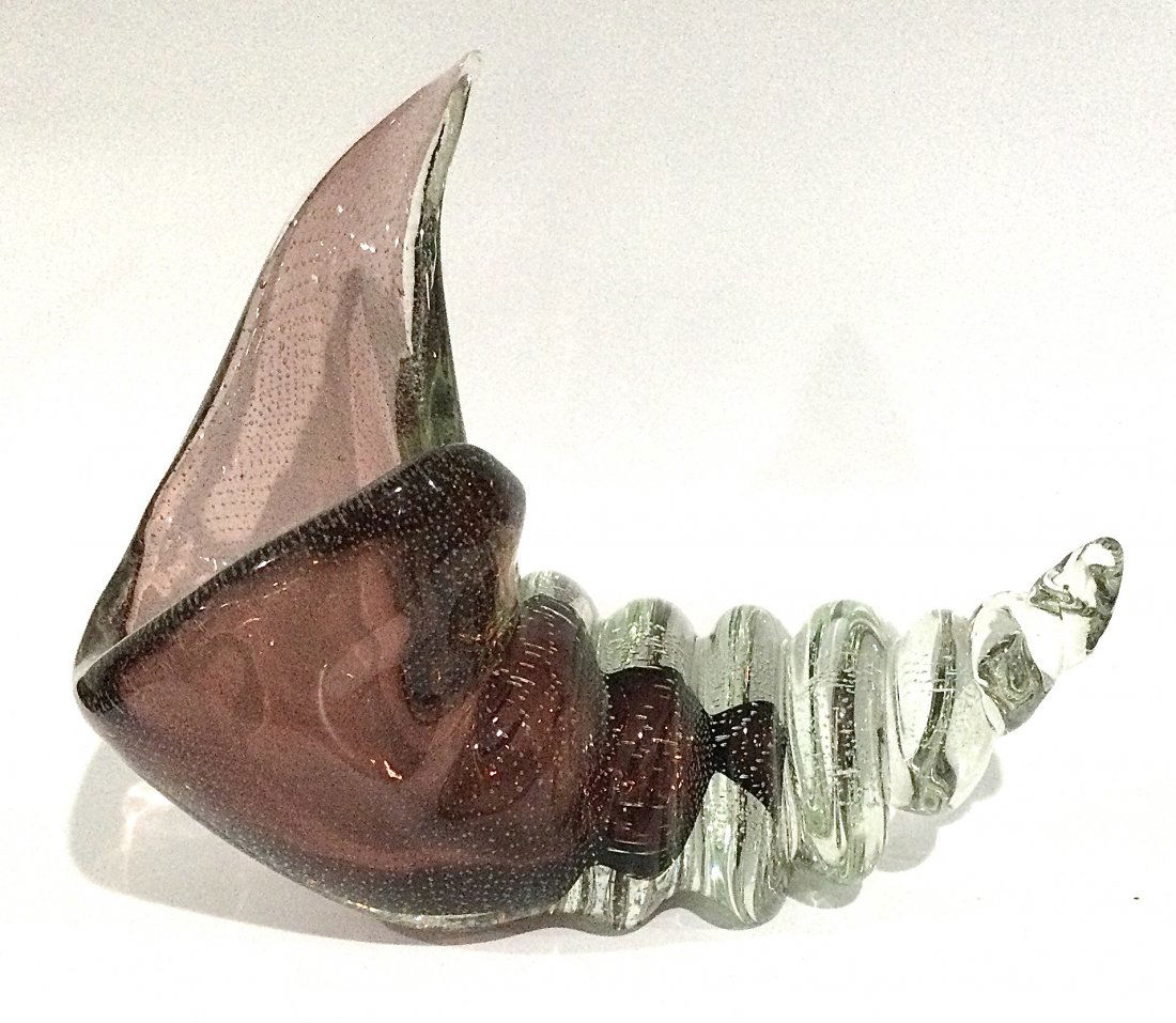 Seguso Vetri D Arte LARGE Murano Glass Shell (1 of 1)