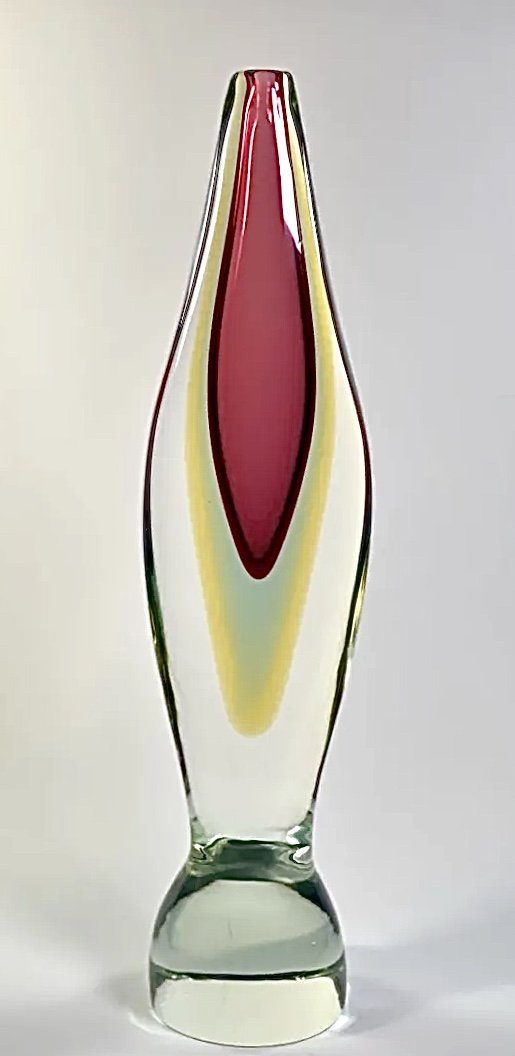 Large Murano Salviati attr 3 color sommerso vase circa (1 of 1)
