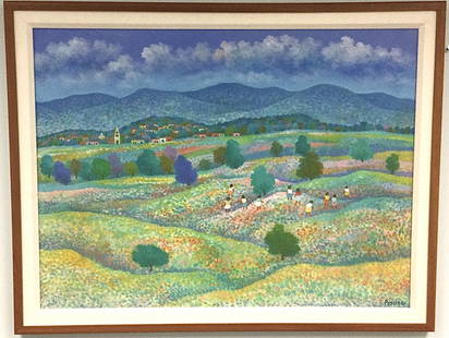 Aurelio Pescino (1938-1990) Oil on Canvas: Amazing painting by Aurelio Pescino, Mexico.
