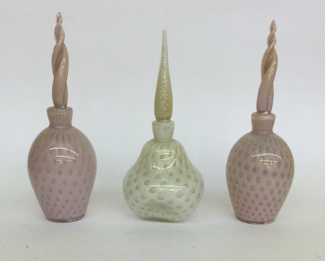 Alfredo Barbini Murano group of 3 art glass decanters (1 of 1)