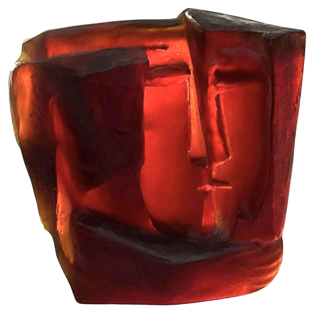 Stanislav Libensky Brychtova Jaroslava Abstract Glass Face sculpture signed and dated as pictured (1 of 9)