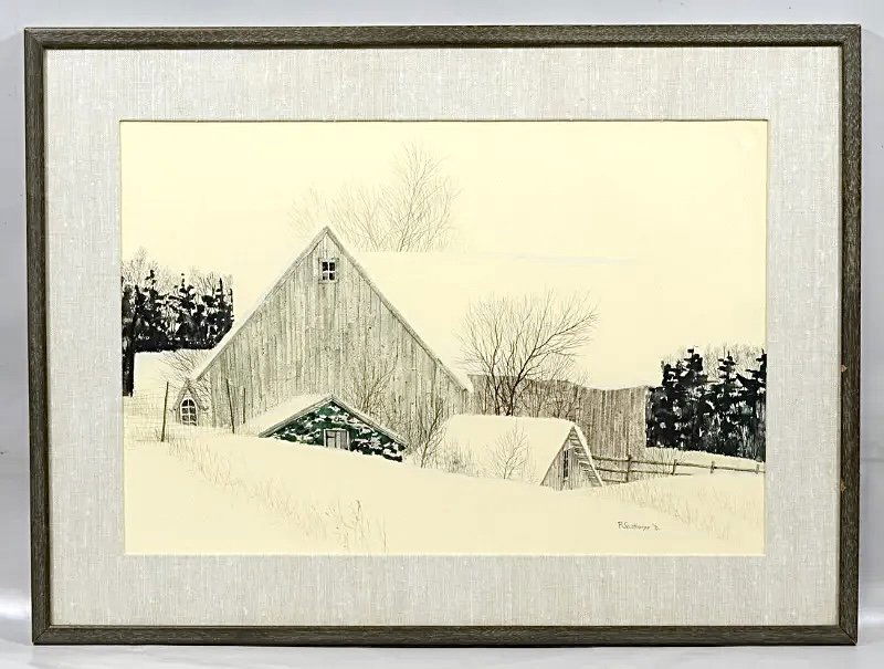 Peter Sculthorpe Watercolor Winter Scene (1 of 4)