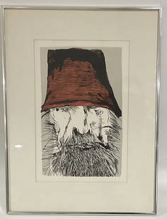 Leonard Baskin (1922-2000) Lithograph Signed in Stone: Leonard Baskin (1922-2000) Lithograph Signed in Stone