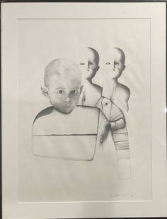 Walter Stohrer (1937-2000) Pencil drawing: Walter Stohrer (1937-2000) Pencil drawing