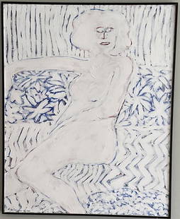 Alex Gonzales (1927-2020) The Woman in White acrylic on canvas: Alex Gonzales (1927-2020) The Woman in White acrylic on canvas